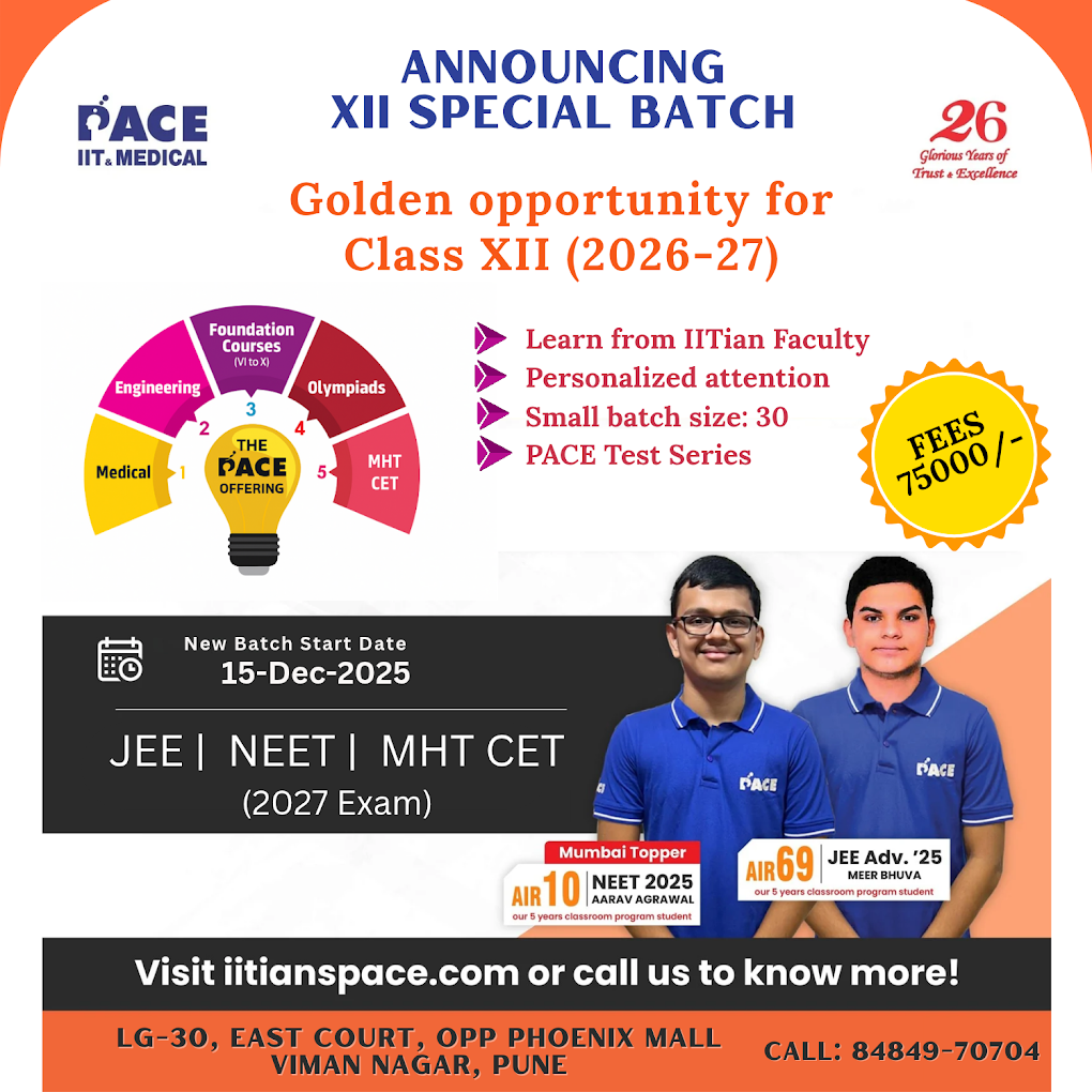 PACE IIT & Medical – Viman Nagar Centre with JEE Advanced Results Wall